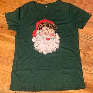Santa T-Shirt in Green - Large